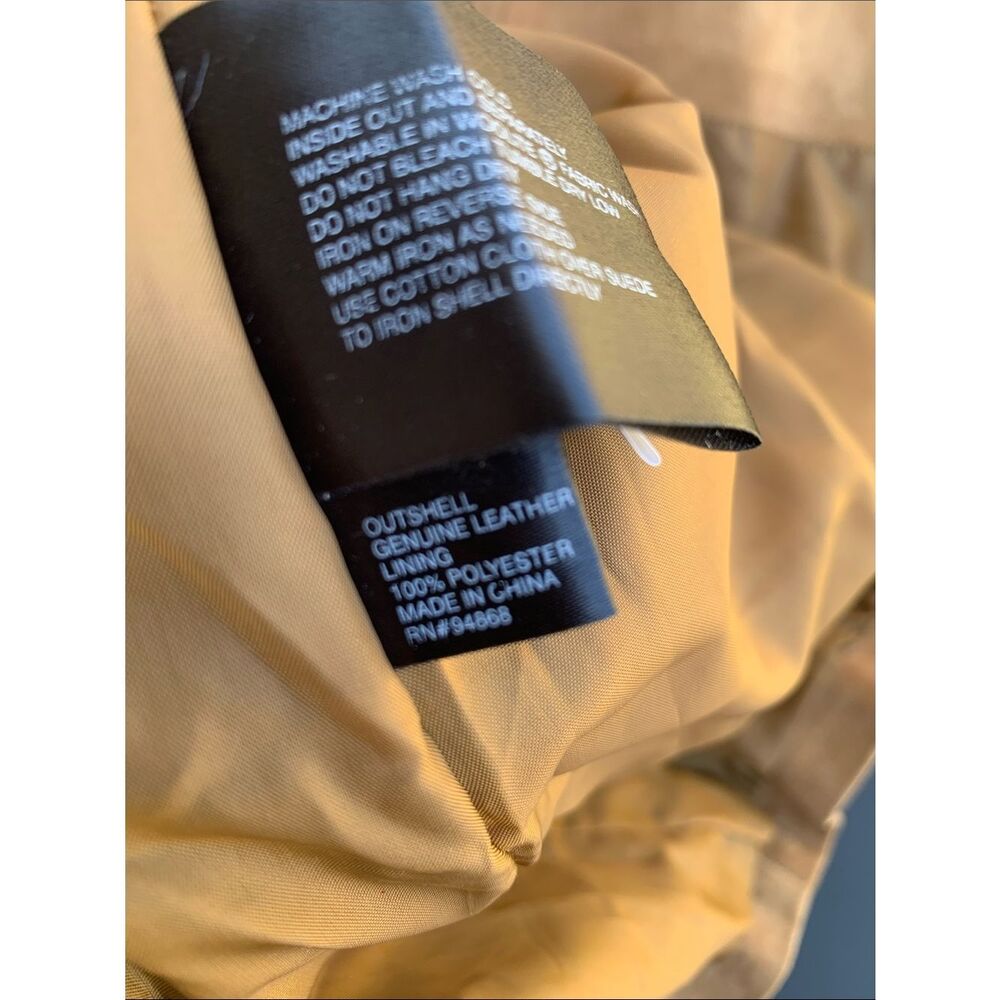 Take 50% OFF- Bernardo Genuine Leather Suede Trench Coat in Tan, Size-L - Picture 13 of 14